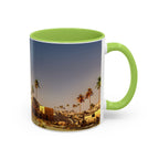 Desert Oasis Accent Coffee Mug – Palm Trees & Sunset Scenic Ceramic Mug (11/15oz)