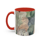 Botanical Woodland Coffee Mug — Earthy Leaf Pattern Accent Mug (11/15oz)