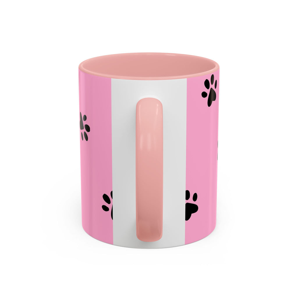 Pink Paw Print Coffee Mug – Cute Pet Lover Accent Mug (11/15oz)
