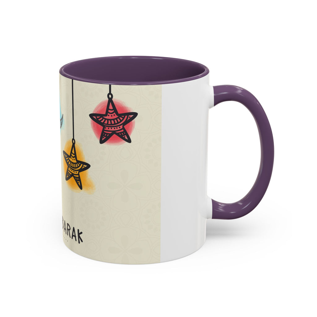 Eid Mubarak Accent Coffee Mug — Festive Crescent & Star Design (11/15 oz)