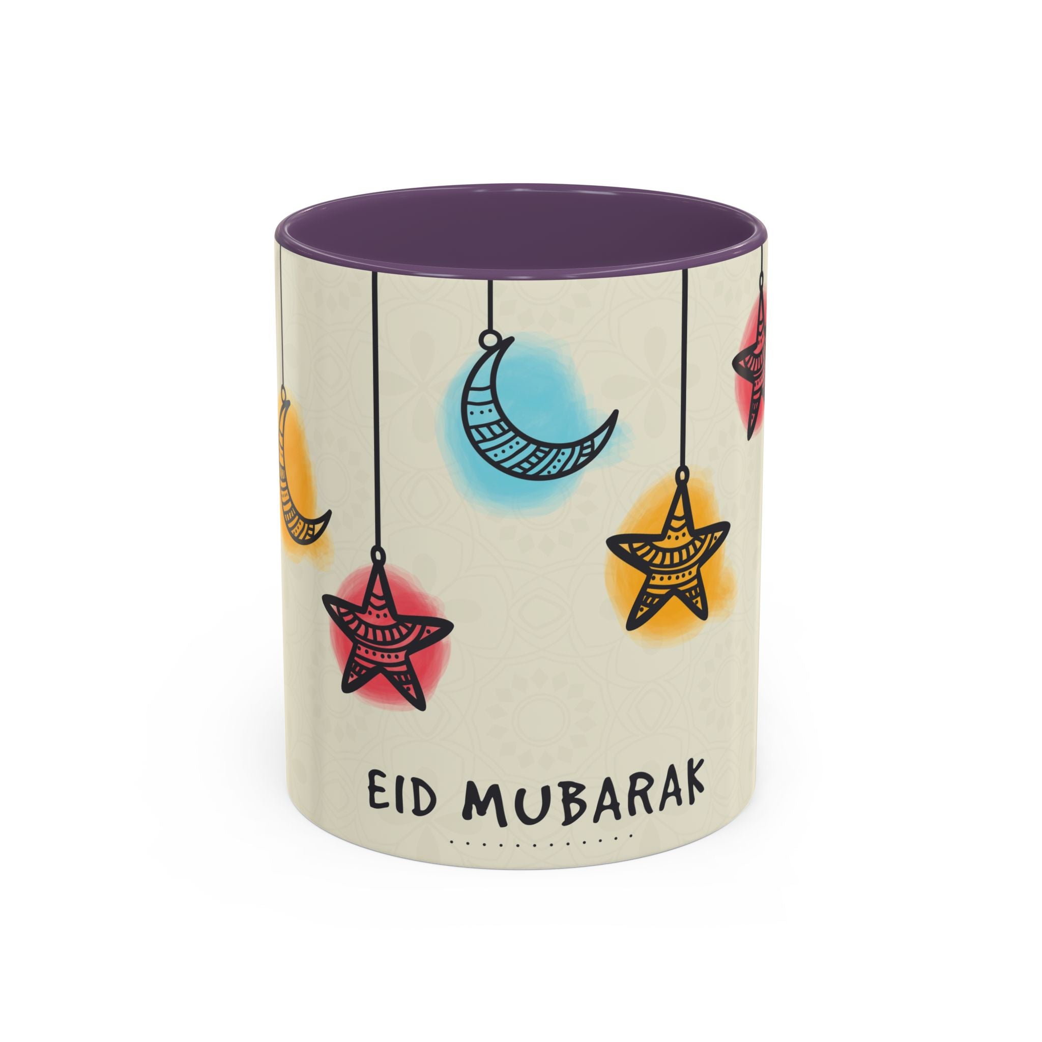 Eid Mubarak Accent Coffee Mug — Festive Crescent & Star Design (11/15 oz)
