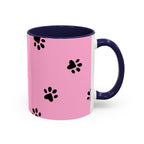Pink Paw Print Coffee Mug – Cute Pet Lover Accent Mug (11/15oz)