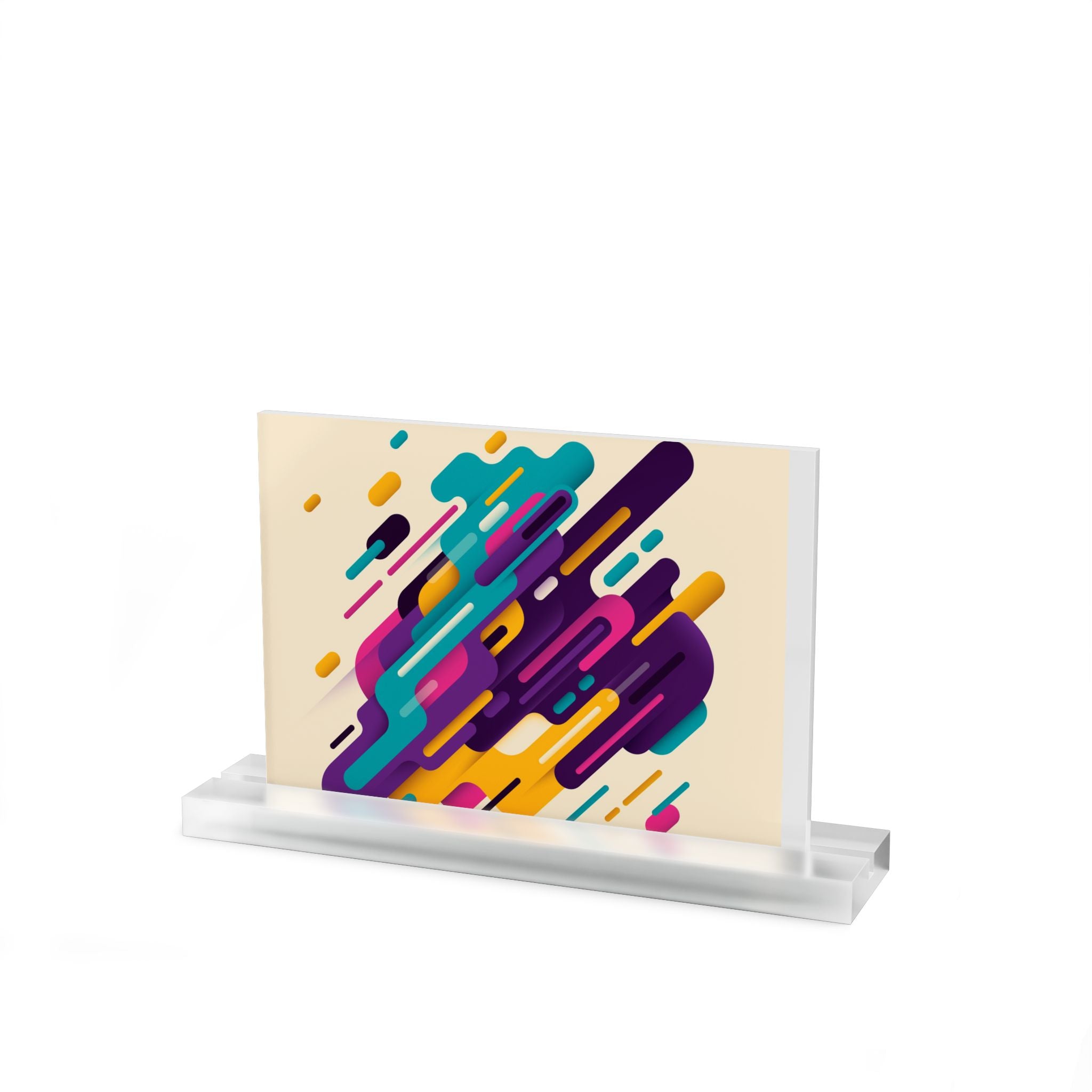 Acrylic Table Sign – Colorful Abstract Desk Display
