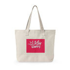 Canvas Tote Bag — "Selfie Queen" Pink Patch Zippered Tote