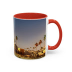 Desert Oasis Accent Coffee Mug – Palm Trees & Sunset Scenic Ceramic Mug (11/15oz)