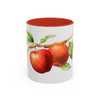 Apple Branch Accent Coffee Mug — Watercolor Fruit Kitchen Mug (11/15oz)