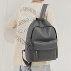 Stylish PU Leather Zip Backpack for Everyday Use