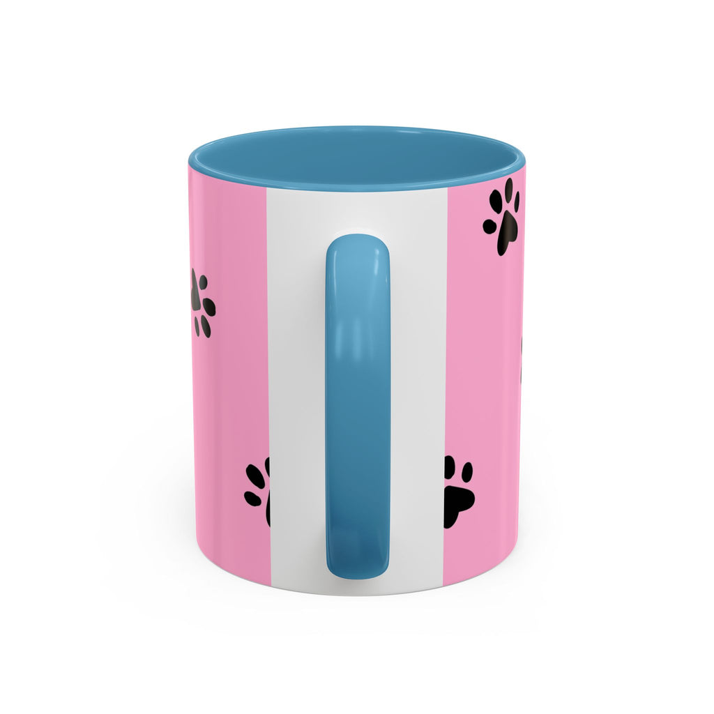 Pink Paw Print Coffee Mug – Cute Pet Lover Accent Mug (11/15oz)