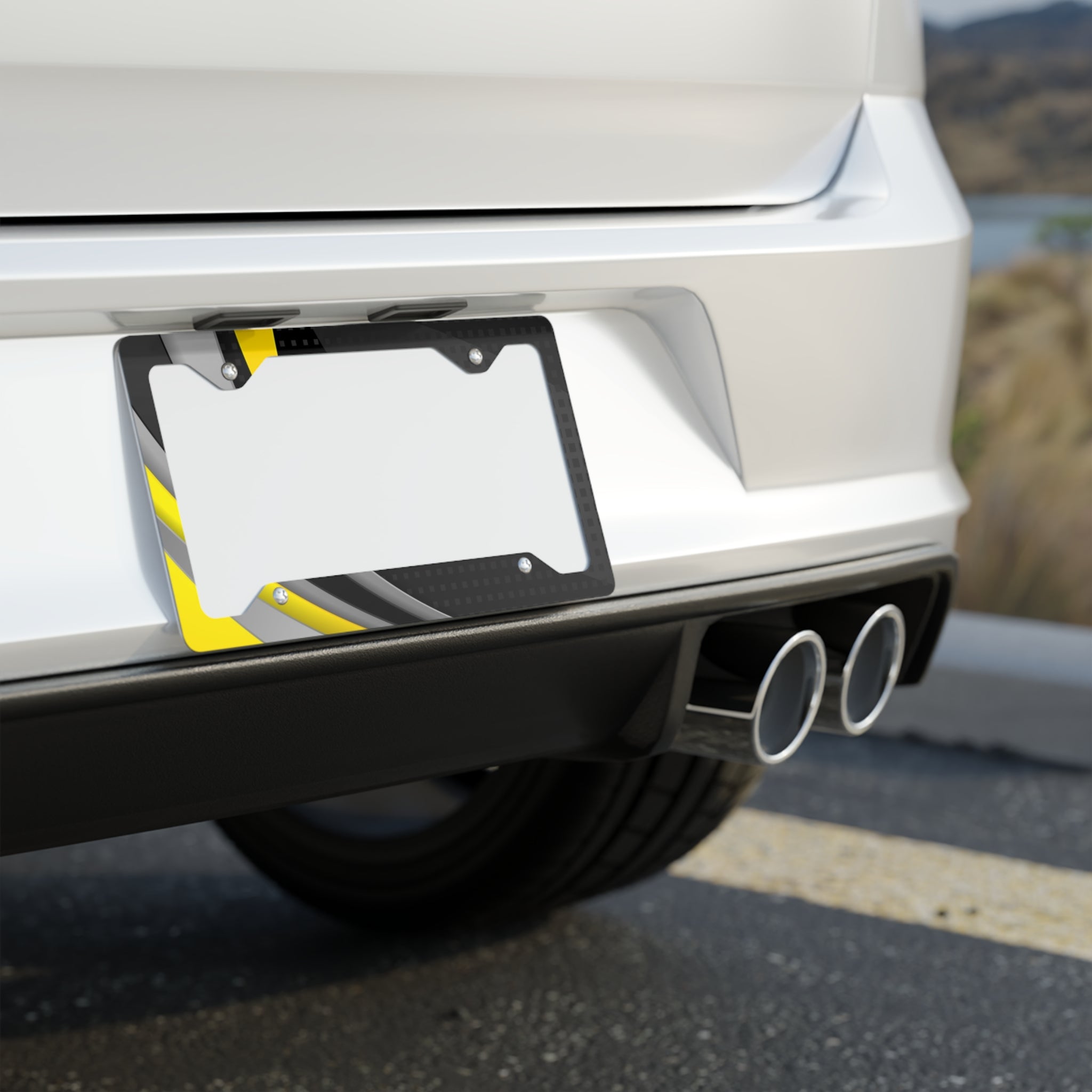 Metal License Plate Frame — Minimal Stainless Steel Car Plate Border