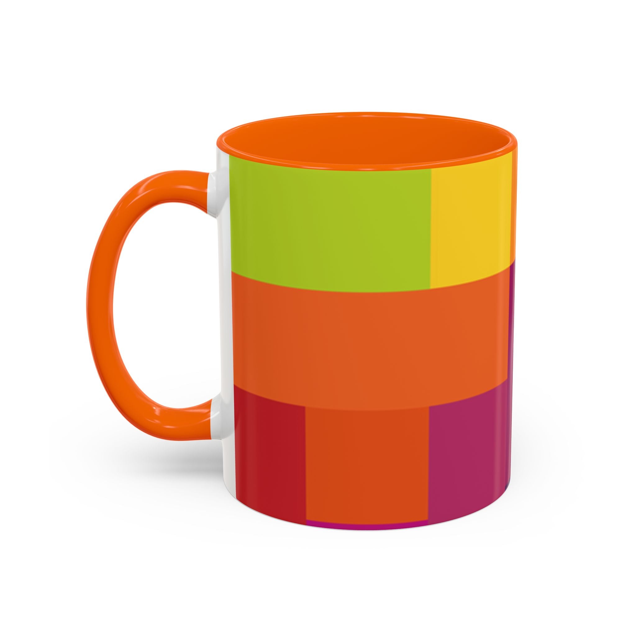 Color Block Accent Coffee Mug — Bright Geometric Pattern