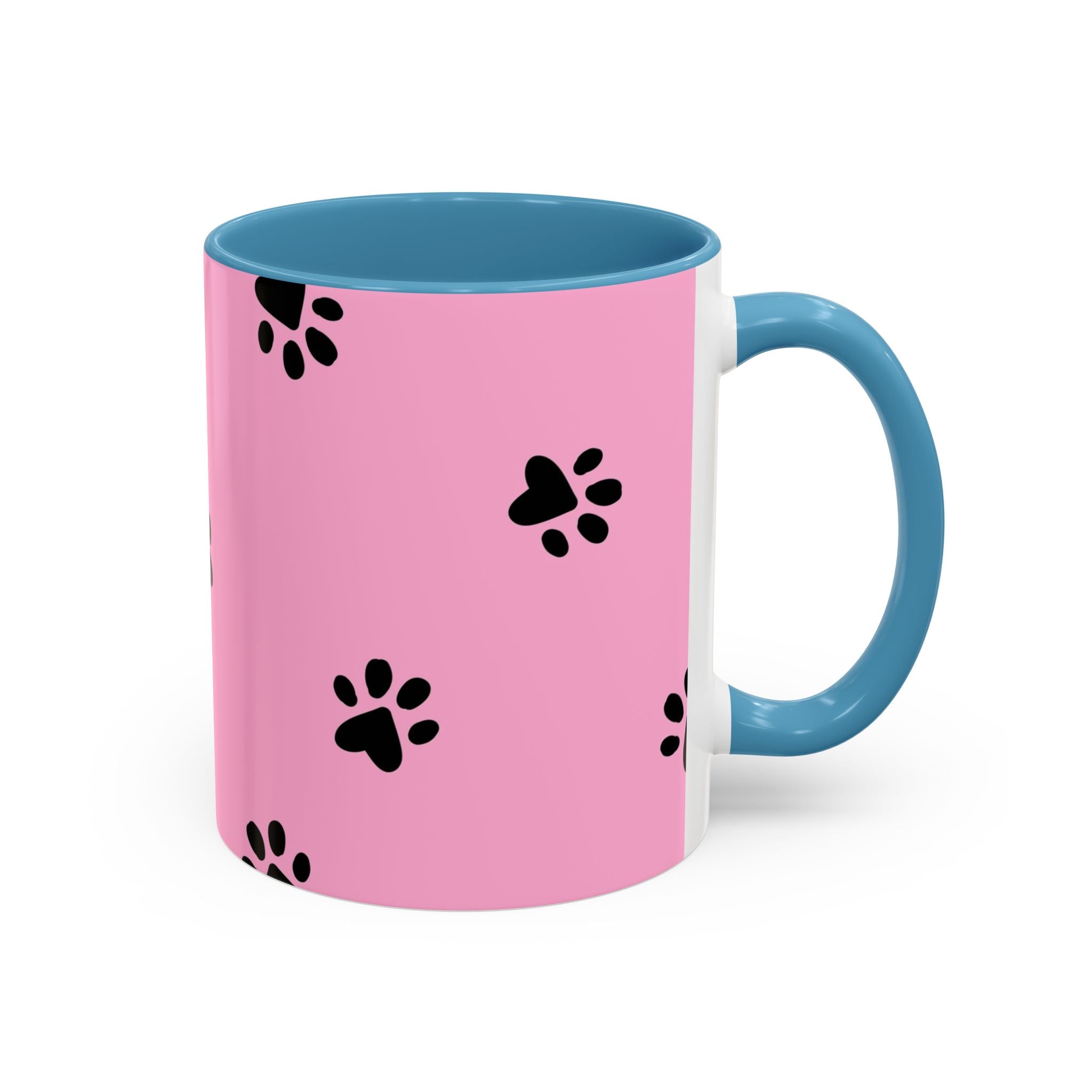 Pink Paw Print Coffee Mug – Cute Pet Lover Accent Mug (11/15oz)