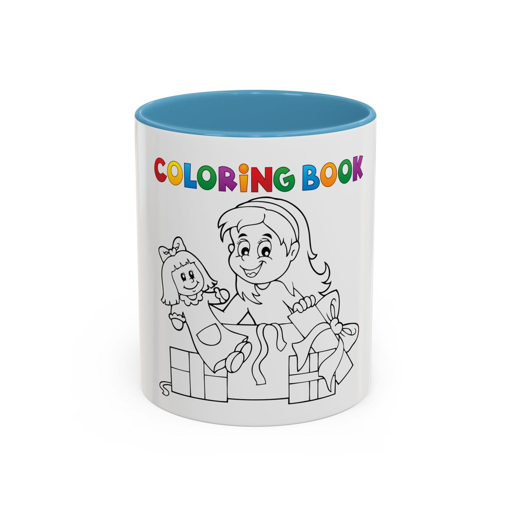 Coloring Book Coffee Mug — Kids Holiday Coloring Design (11/15oz Accent Mug)