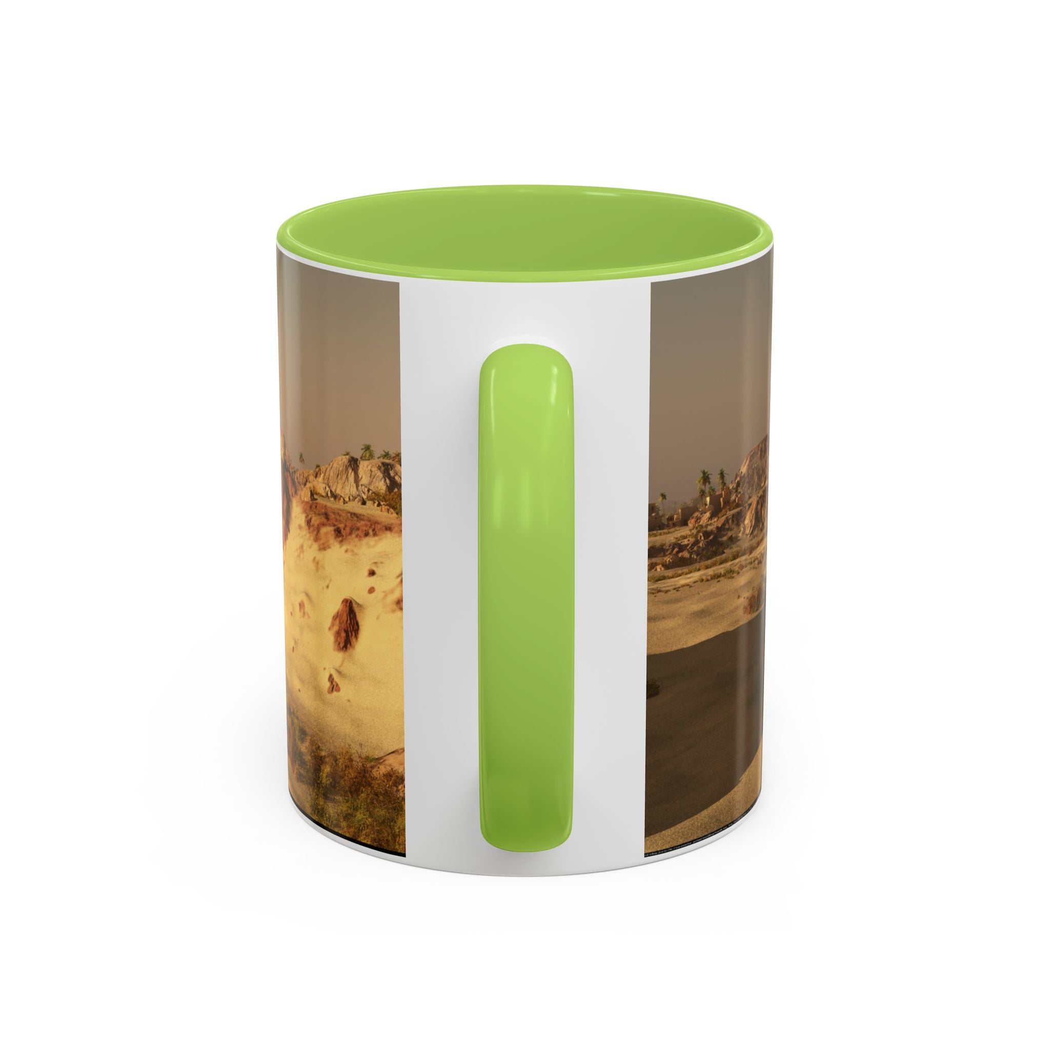 Desert Oasis Coffee Mug — Palm Trees & Sunset Scenic Accent Mug