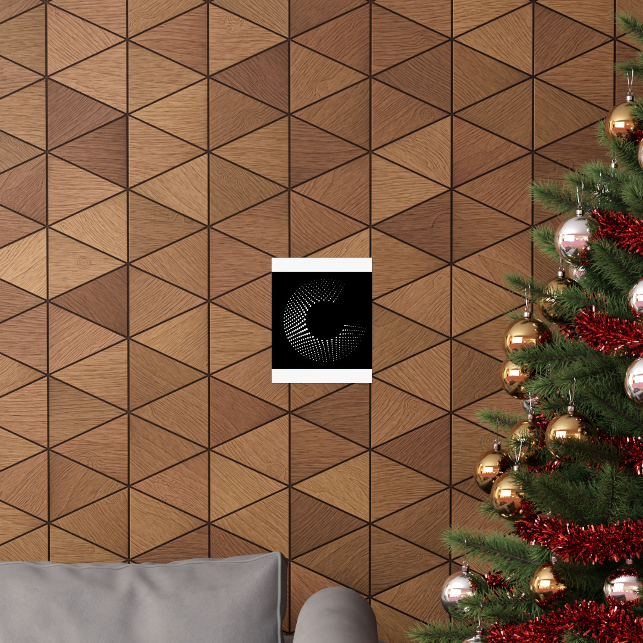 Abstract Halftone 'C' Matte Poster — Modern Black & White Wall Art