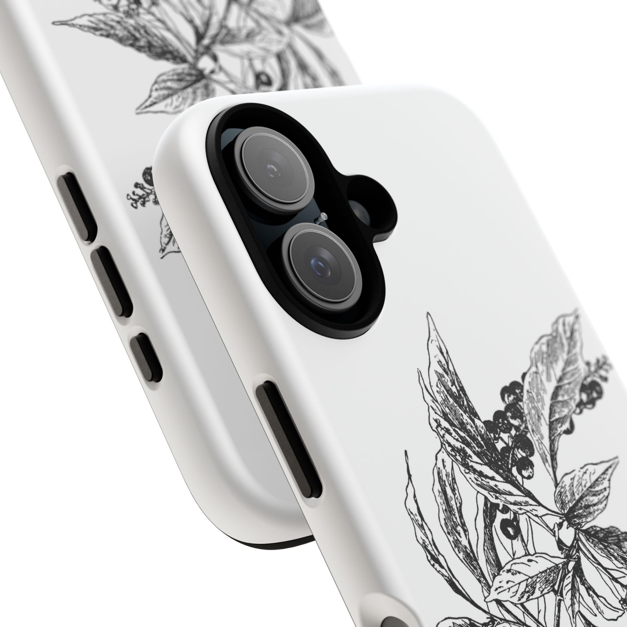 Botanical Sketch Phone Case – Black Ink Herb Illustration Tough Case