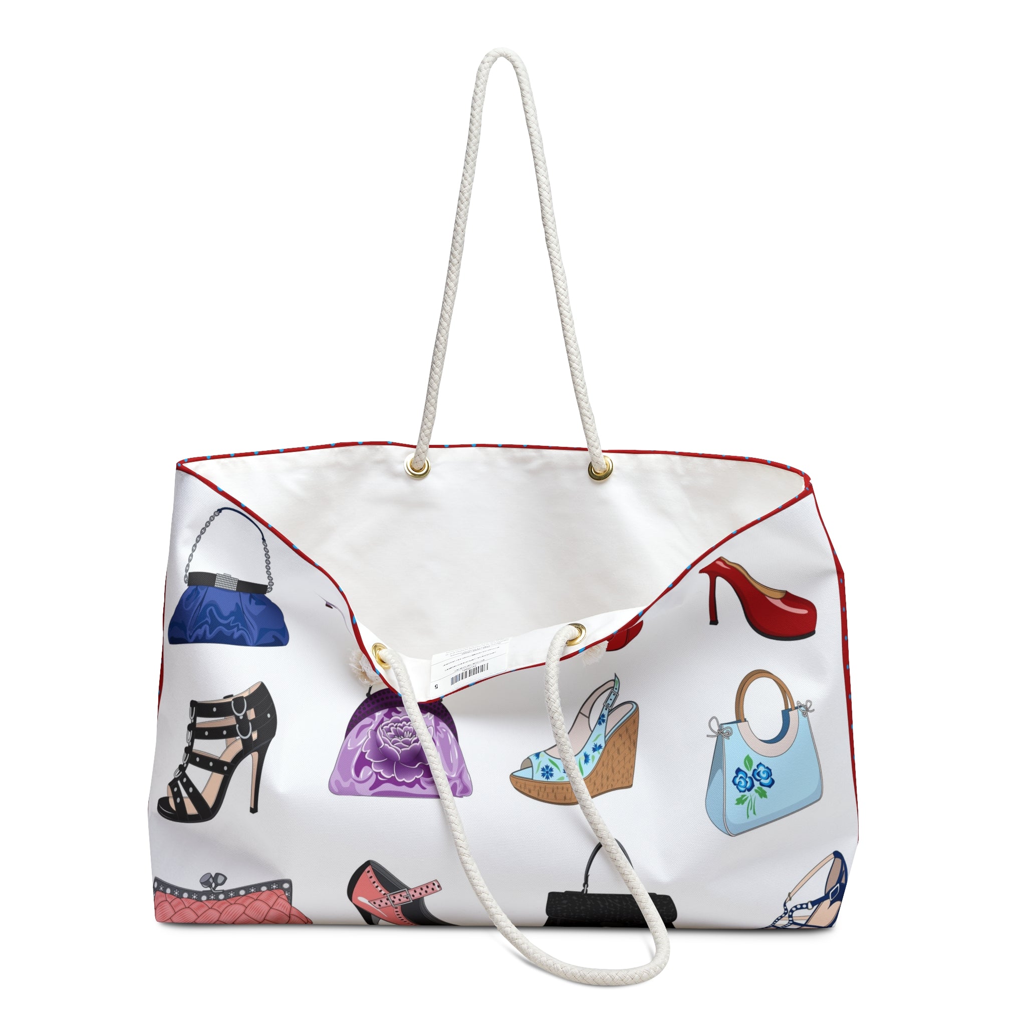 Handbag and High Heel Pattern Weekender Bag | Shoe and Purse Travel Tote