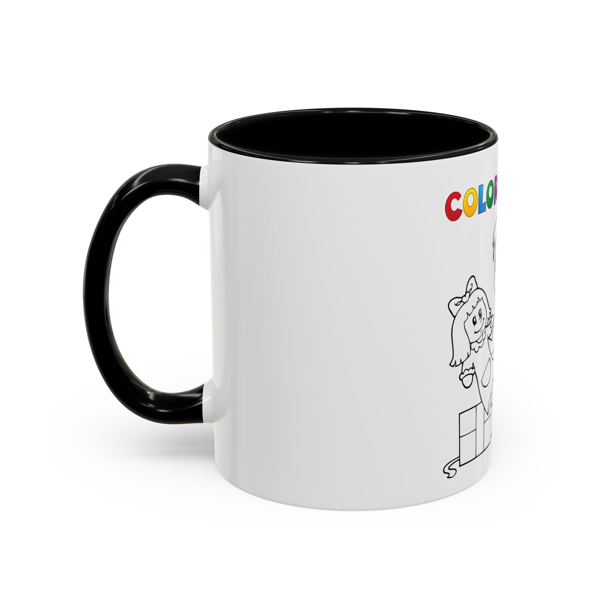 Coloring Book Coffee Mug — Kids Holiday Coloring Design (11/15oz Accent Mug)