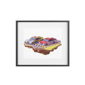 Racing Cars Framed Poster – Retro Racecar Artwork, Matte Print