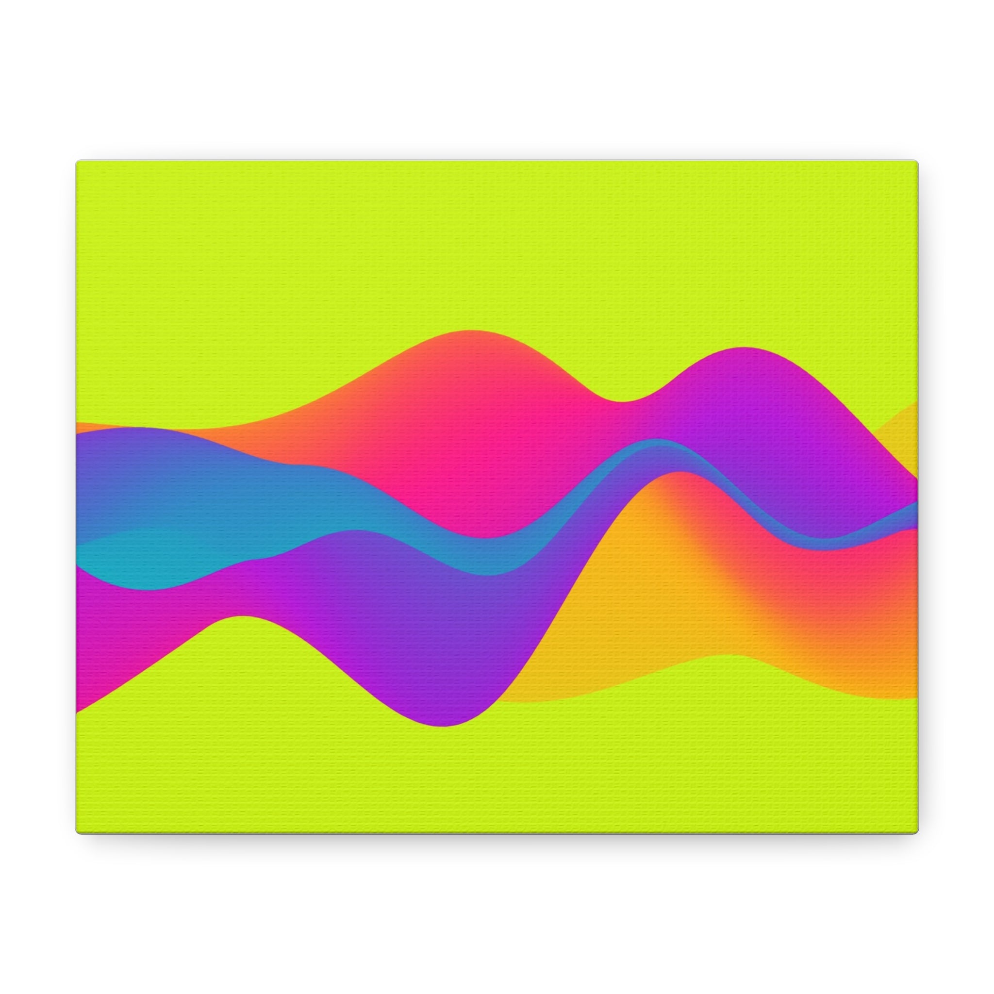 Vibrant Neon Wave Matte Canvas