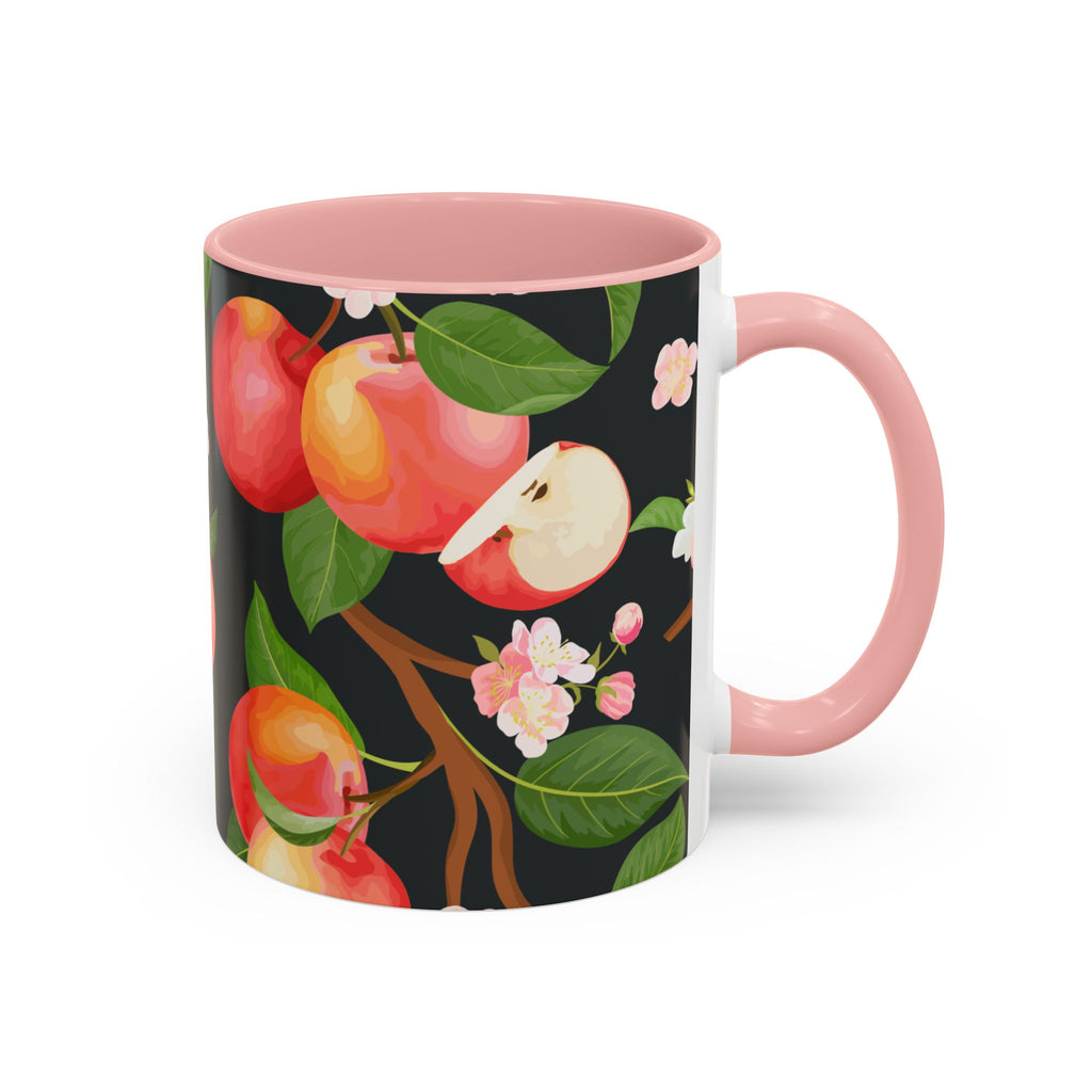 Apple Blossom Accent Coffee Mug – Floral Fruit Ceramic Mug (11/15oz)