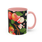 Apple Blossom Accent Coffee Mug – Floral Fruit Ceramic Mug (11/15oz)