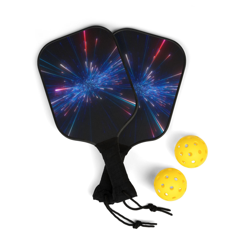 Pickleball Paddle Set — Neon Burst Design Pickleball Kit (2 Paddles + Balls)
