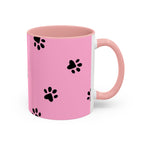 Pink Paw Print Coffee Mug – Cute Pet Lover Accent Mug (11/15oz)