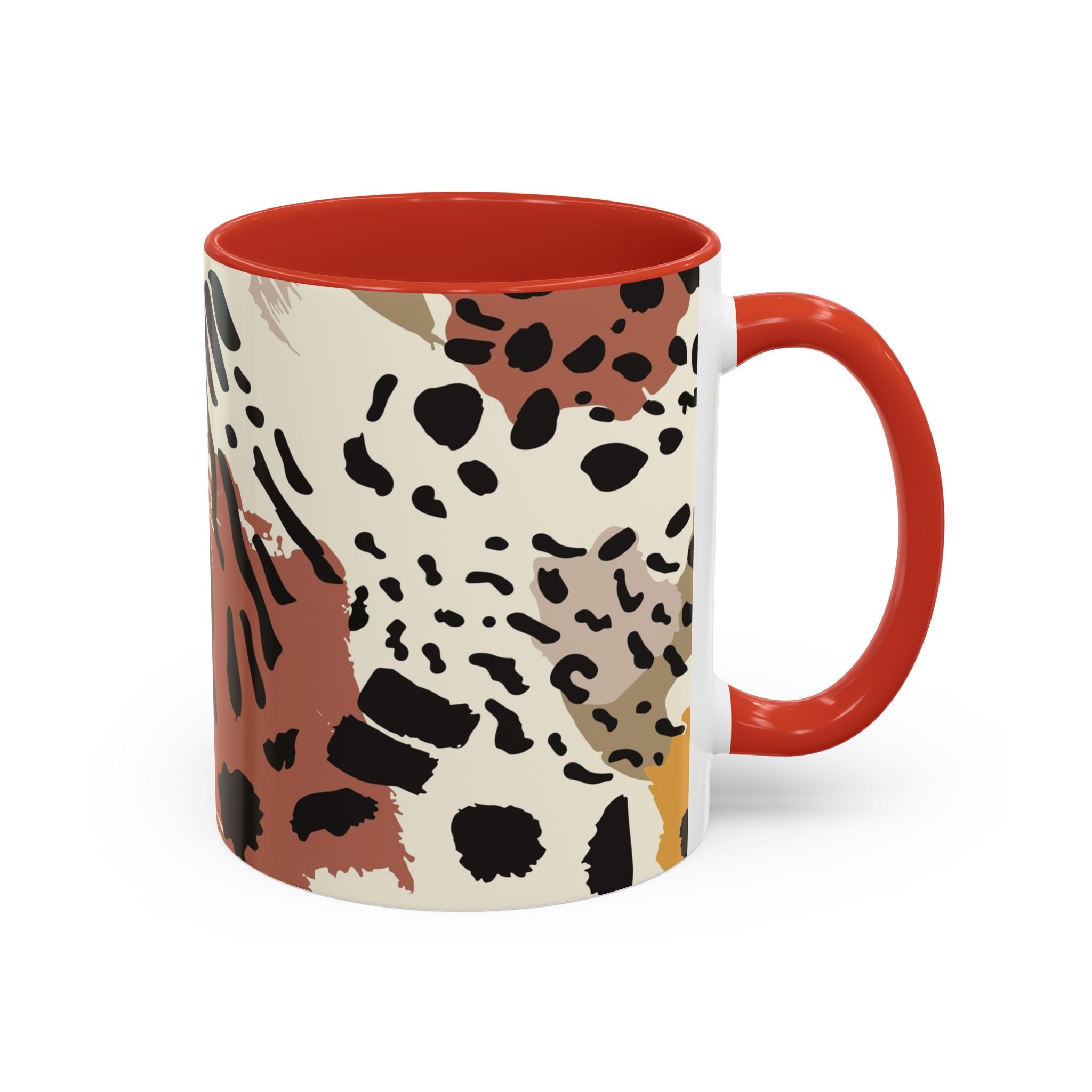 Rustic Leopard Accent Coffee Mug — Animal Print Ceramic Mug (11/15oz)