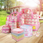 5PCS Per Set Baby Nappy Diaper Bags Set Mummy Diaper Shoulder Bags