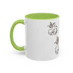 Botanical Apple Accent Coffee Mug — Vintage Fruit Sketch Ceramic Mug (11/15 oz)