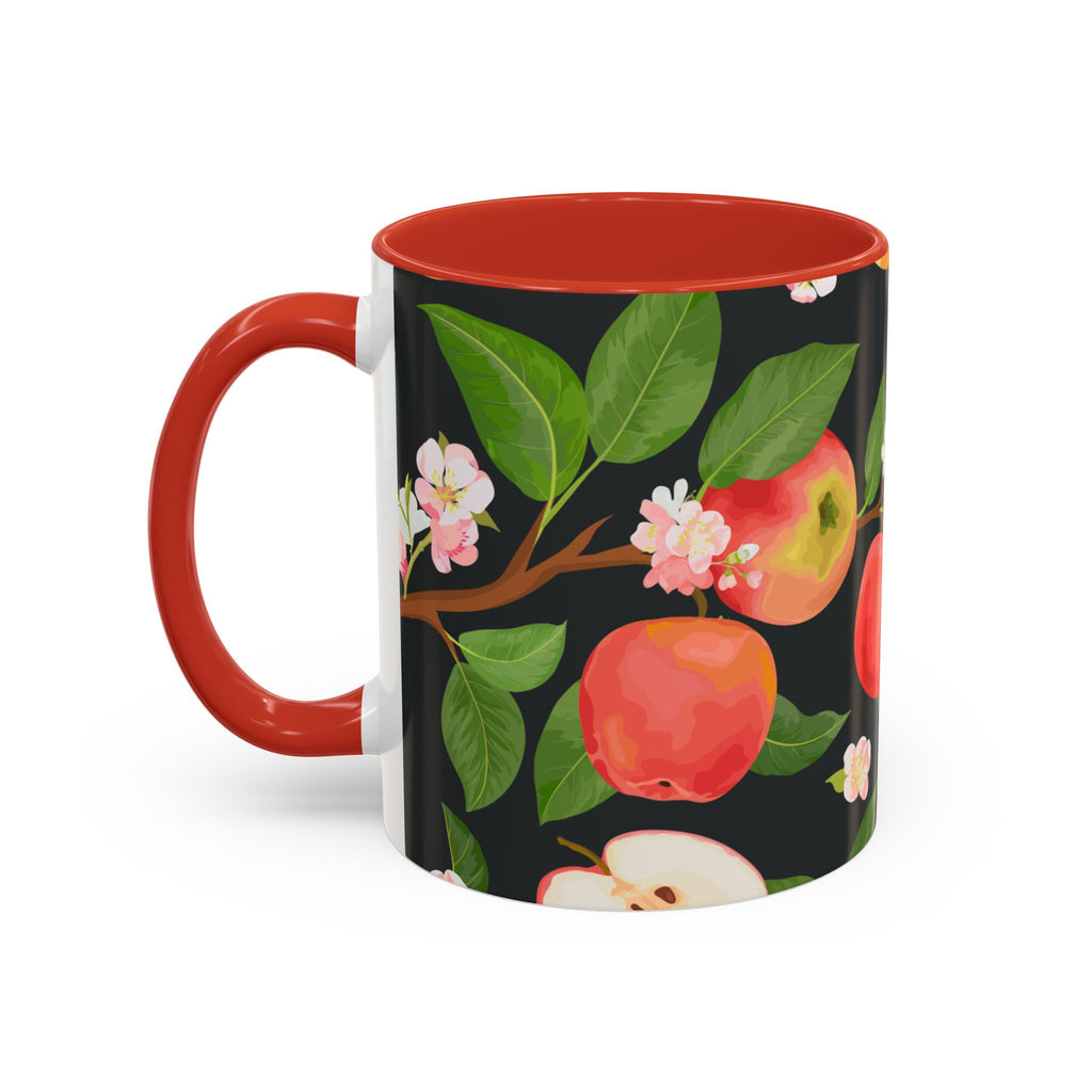 Apple Blossom Accent Coffee Mug – Floral Fruit Ceramic Mug (11/15oz)