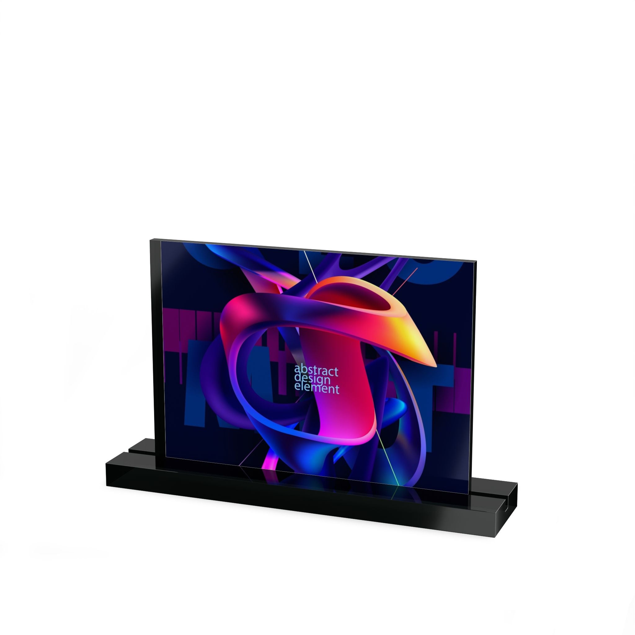 Abstract Neon Acrylic Table Sign – Rectangular Desk Display