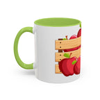 Apple Crate Accent Coffee Mug — Rustic Farmhouse Fruit Design (11/15oz)