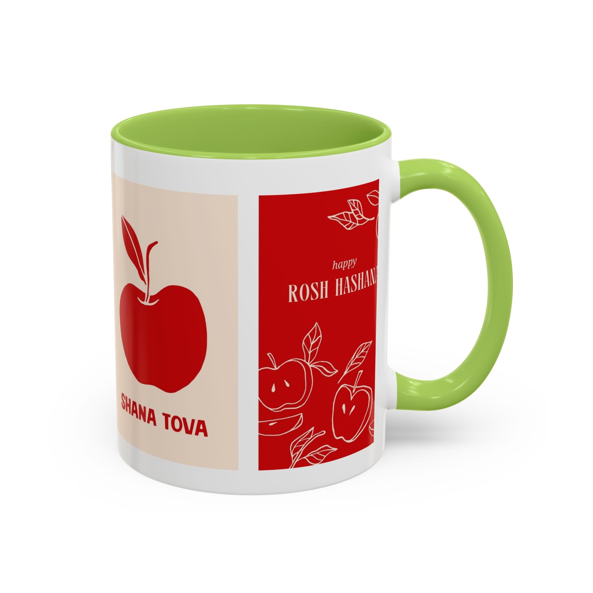 Rosh Hashanah Apple Accent Coffee Mug — 'Shana Tova' Holiday Morning Mug