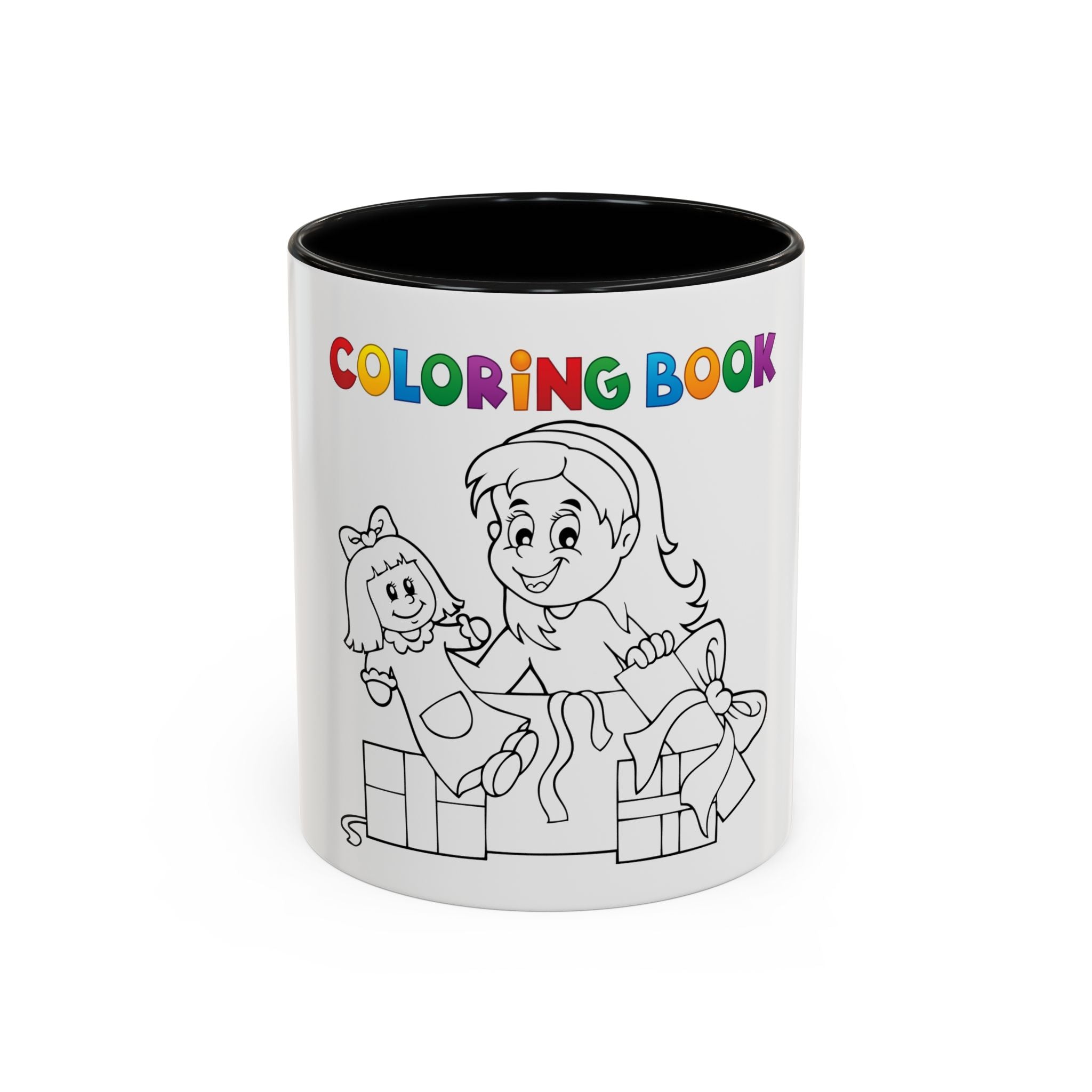 Coloring Book Coffee Mug — Kids Holiday Coloring Design (11/15oz Accent Mug)