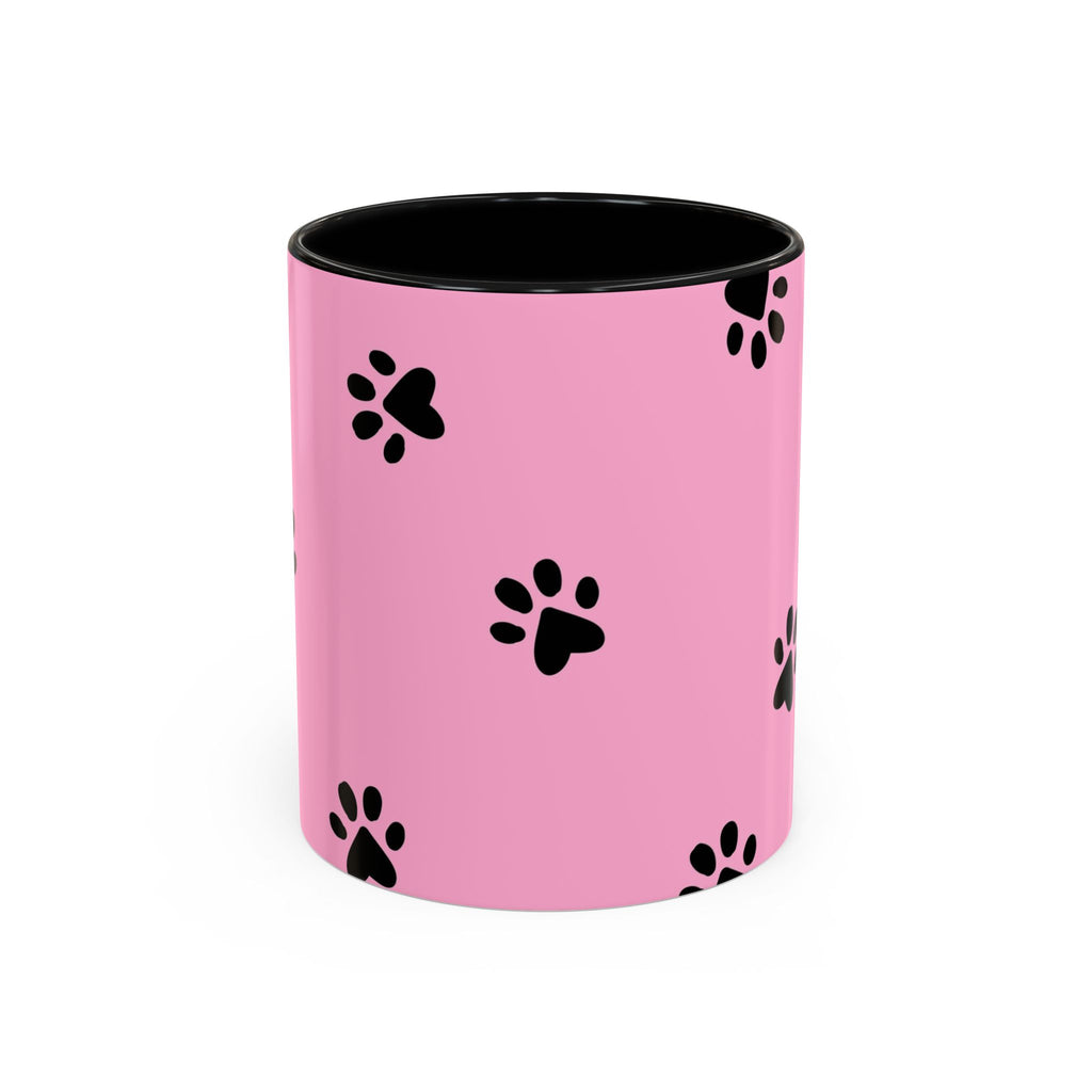 Pink Paw Print Coffee Mug – Cute Pet Lover Accent Mug (11/15oz)