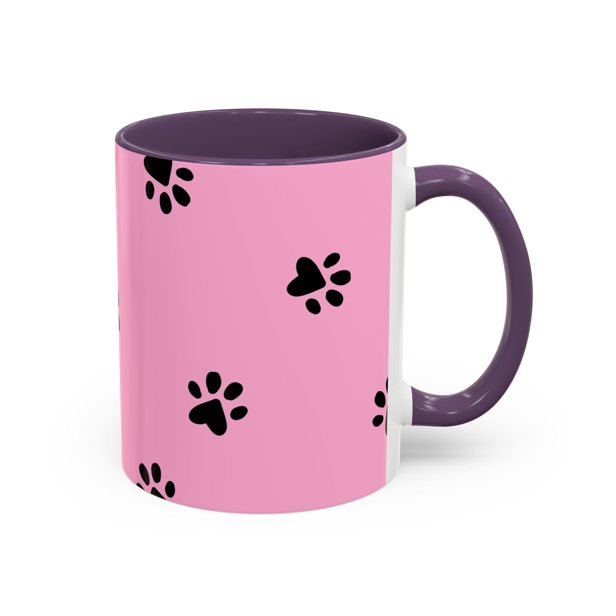 Pink Paw Print Coffee Mug – Cute Pet Lover Accent Mug (11/15oz)