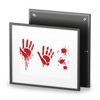 Framed Poster — Red Bloody Handprints Matte Wall Art (Horror Halloween Decor)