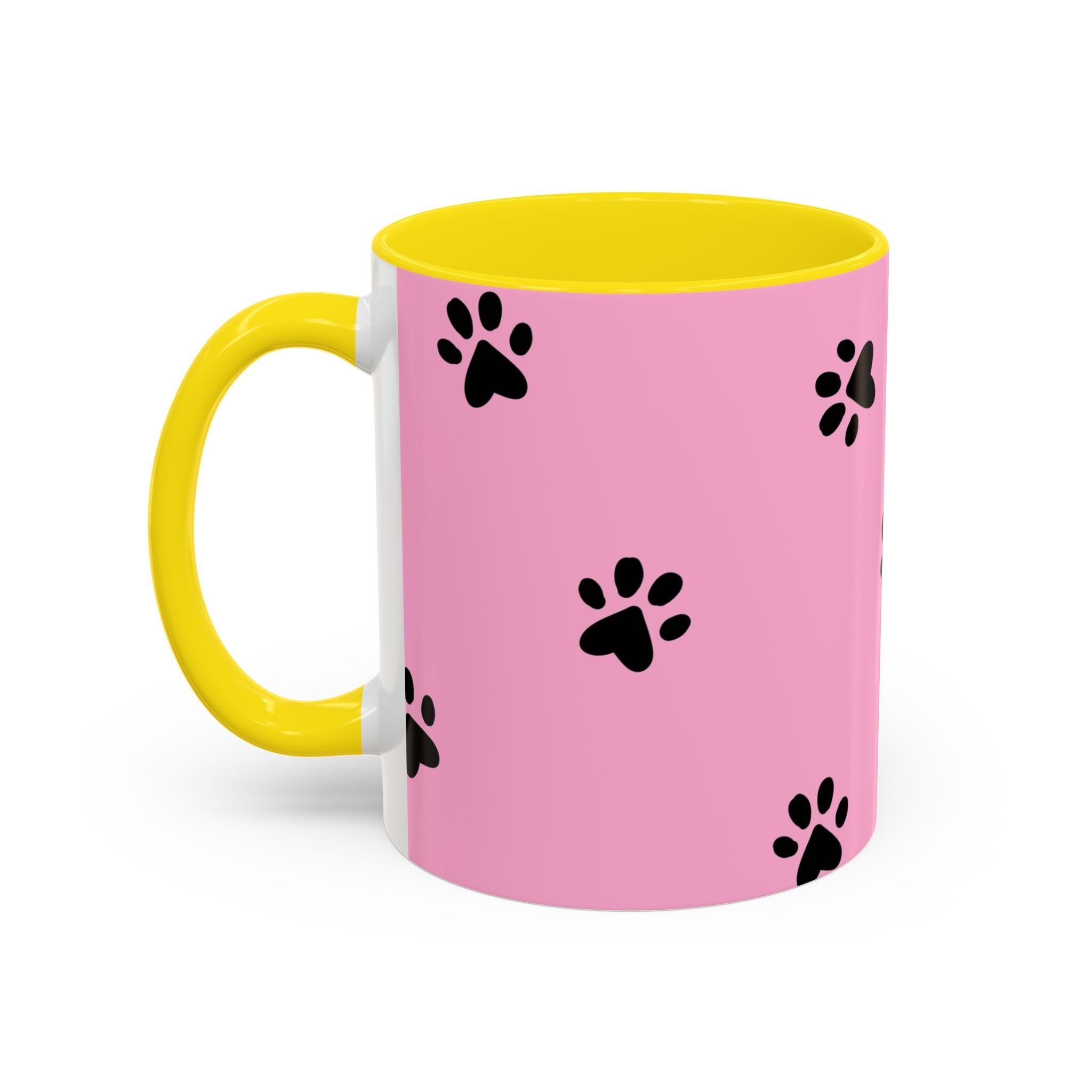Pink Paw Print Coffee Mug – Cute Pet Lover Accent Mug (11/15oz)