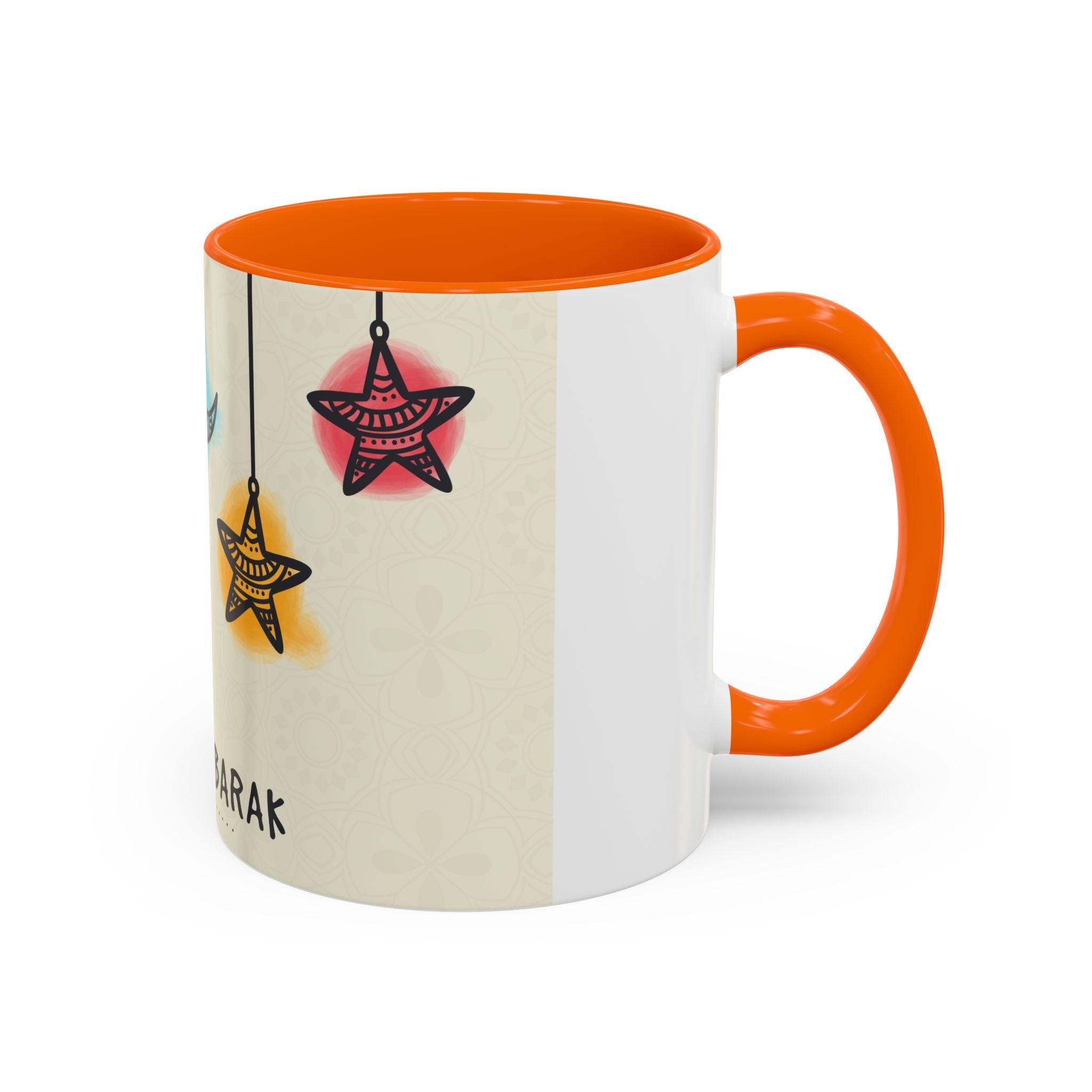 Eid Mubarak Accent Coffee Mug — Festive Crescent & Star Design (11/15 oz)