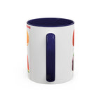 Fruit Pattern Accent Coffee Mug — Colorful Tropical Fruit Icons (11/15oz)