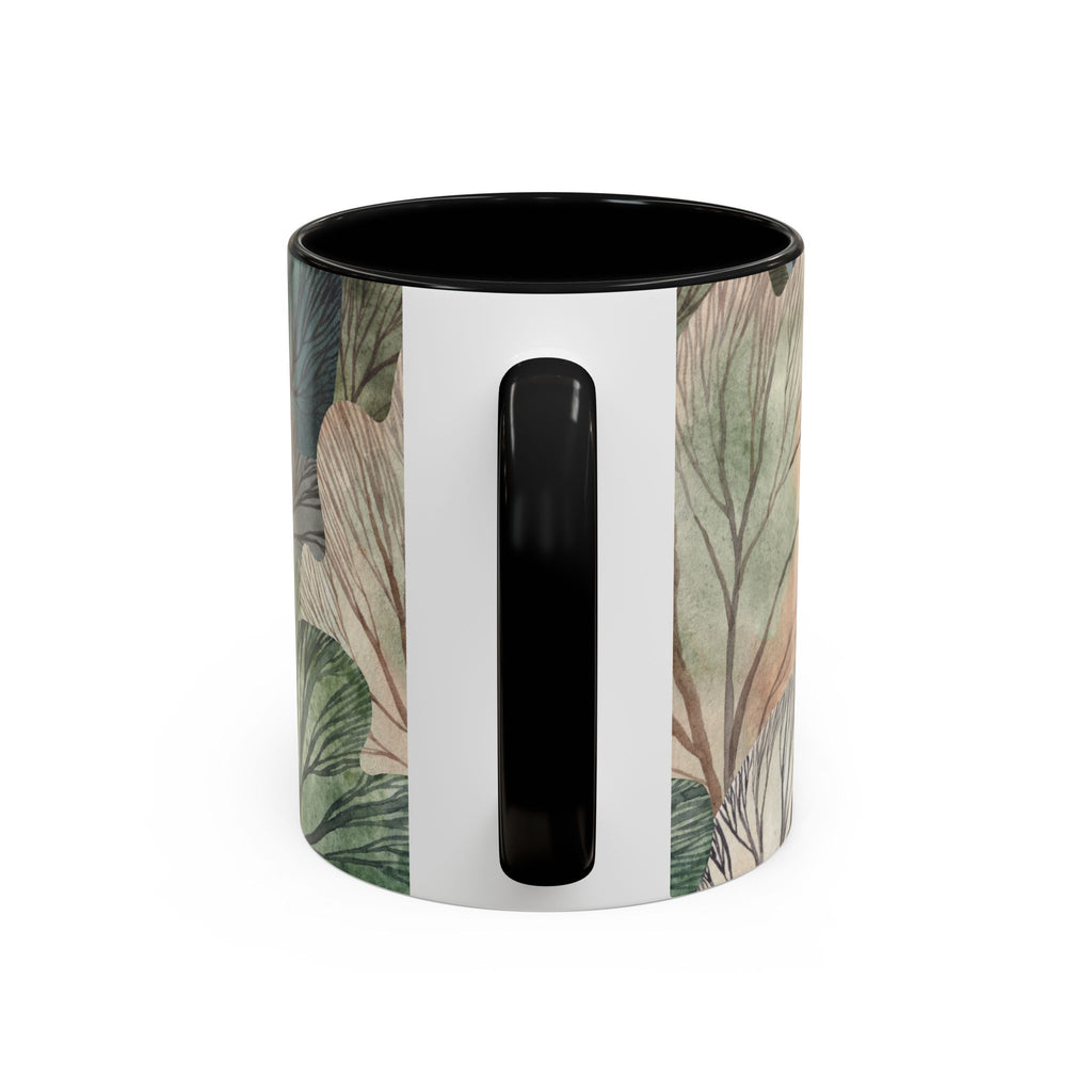 Botanical Woodland Coffee Mug — Earthy Leaf Pattern Accent Mug (11/15oz)
