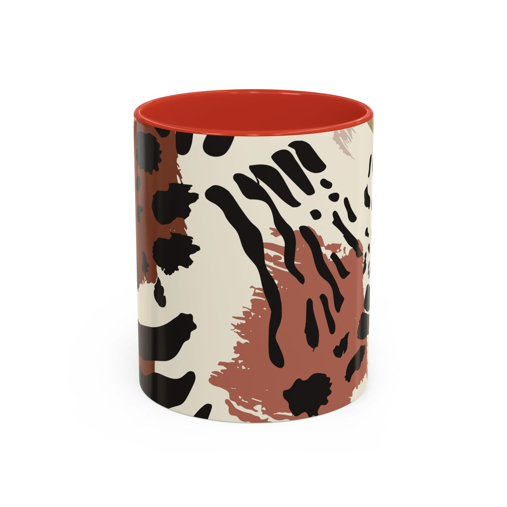 Rustic Leopard Accent Coffee Mug — Animal Print Ceramic Mug (11/15oz)