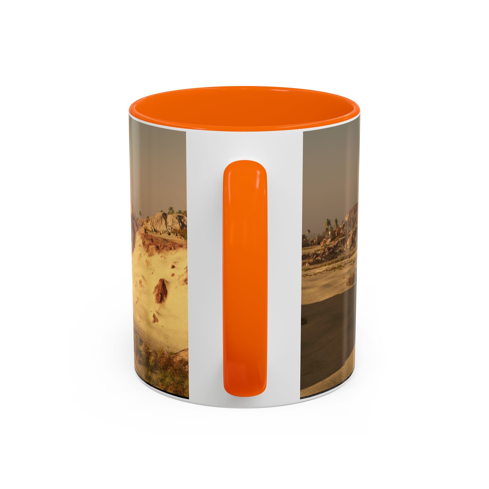 Desert Oasis Coffee Mug — Palm Trees & Sunset Scenic Accent Mug