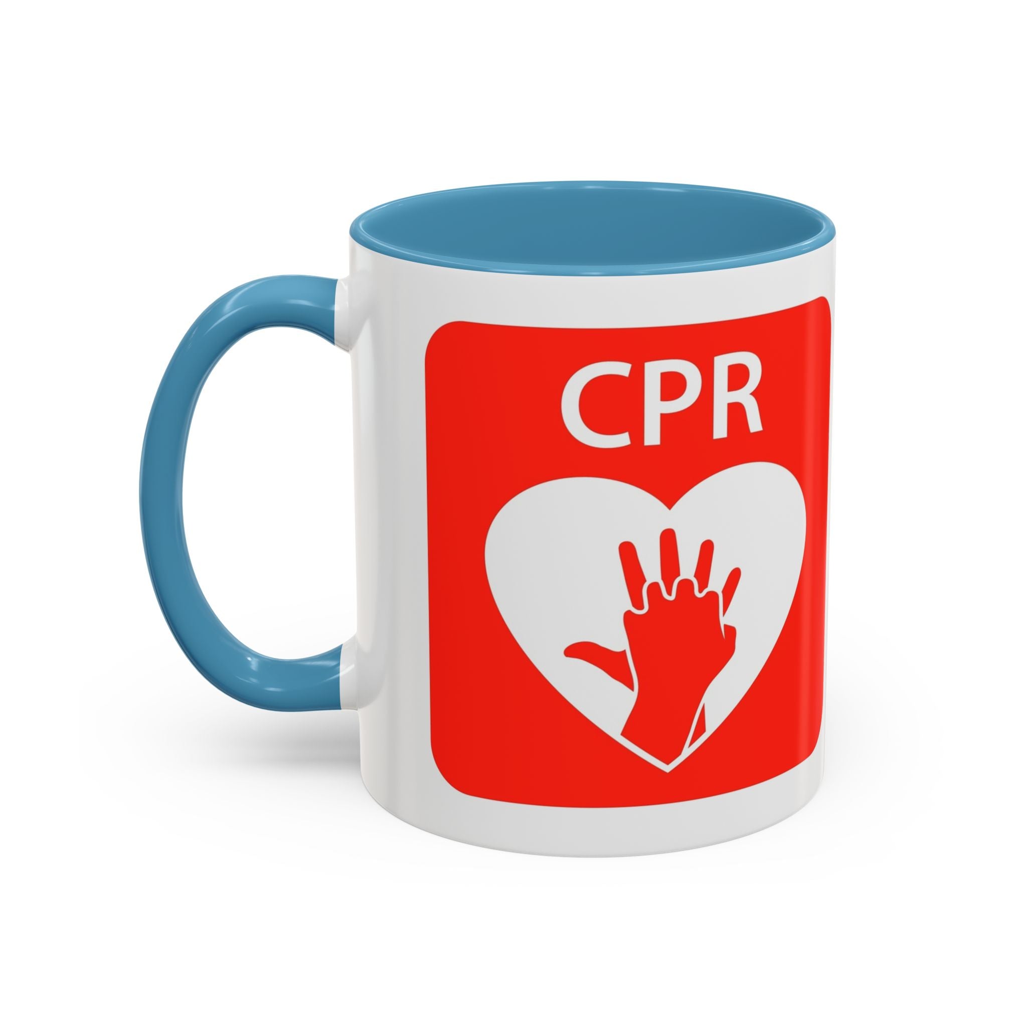 AED Heart Logo Accent Coffee Mug — CPR & Defibrillator Awareness Gift (11/15oz)
