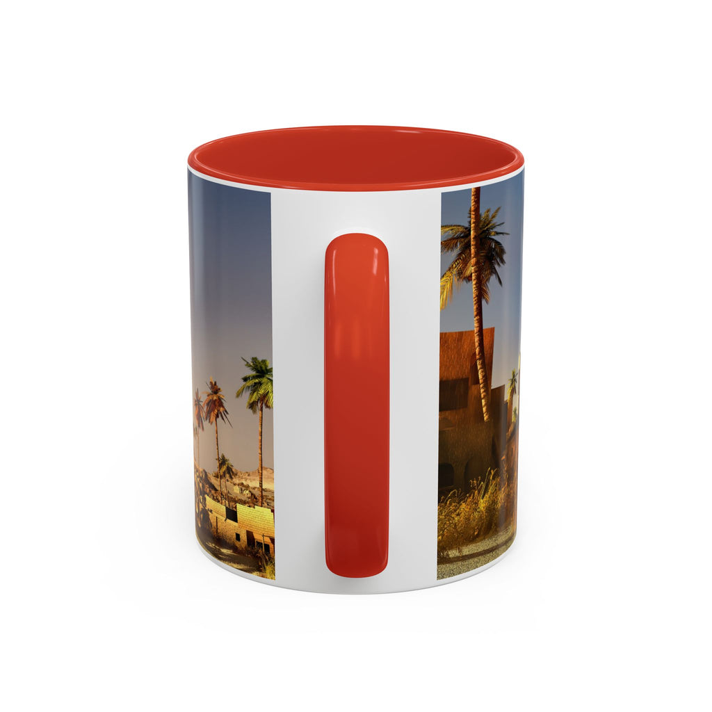 Desert Oasis Accent Coffee Mug – Palm Trees & Sunset Scenic Ceramic Mug (11/15oz)