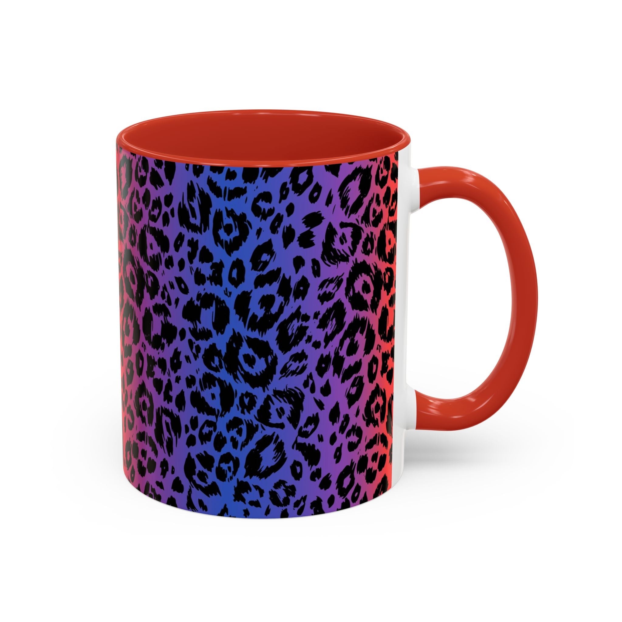 Rainbow Leopard Accent Coffee Mug — Colorful Animal Print 11/15oz