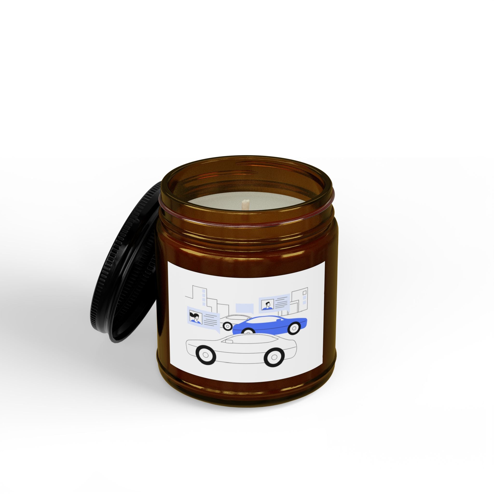 Scented Soy Candles with Black Lid, (4 and 9oz)