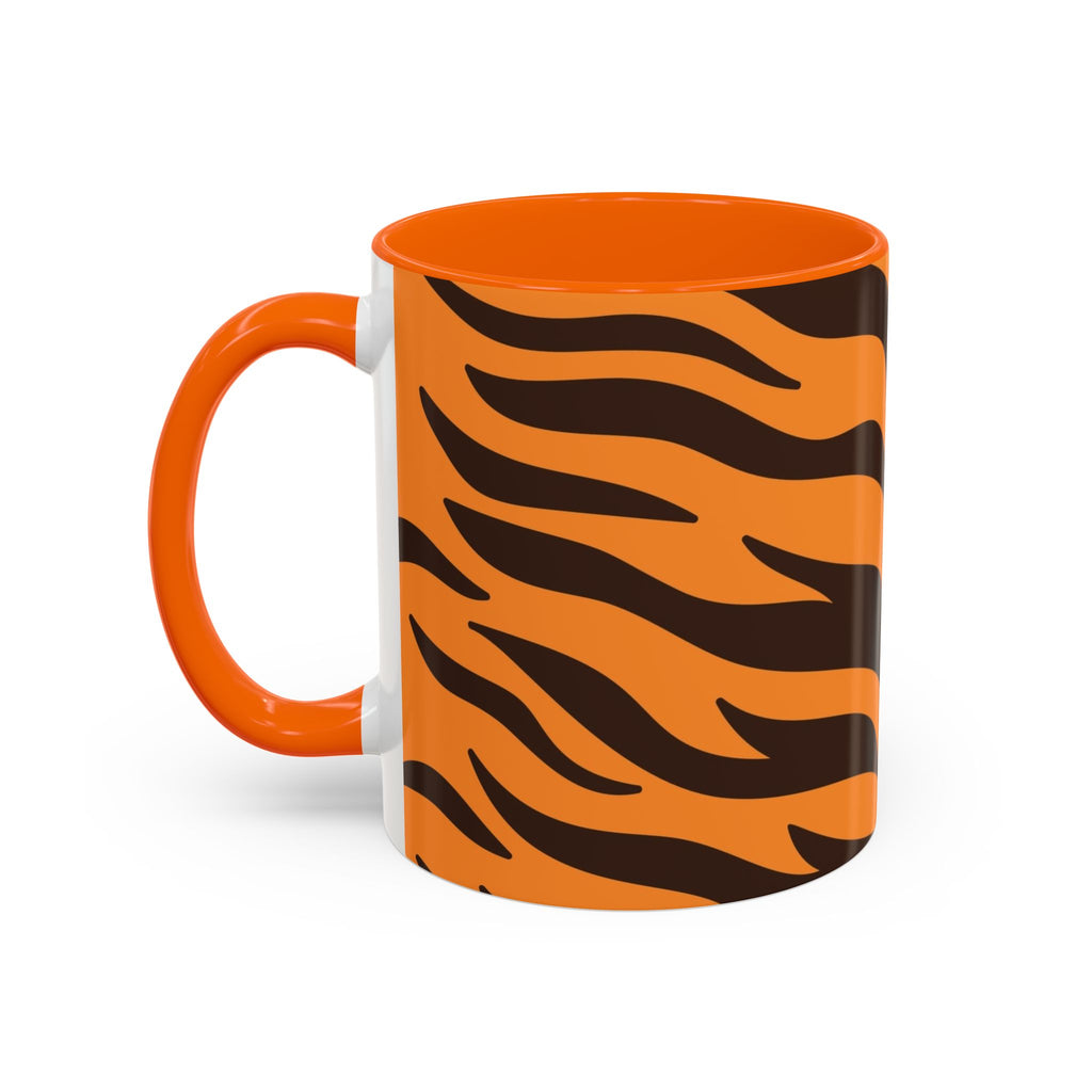 Tiger Stripe Accent Coffee Mug – Orange & Black Animal Print