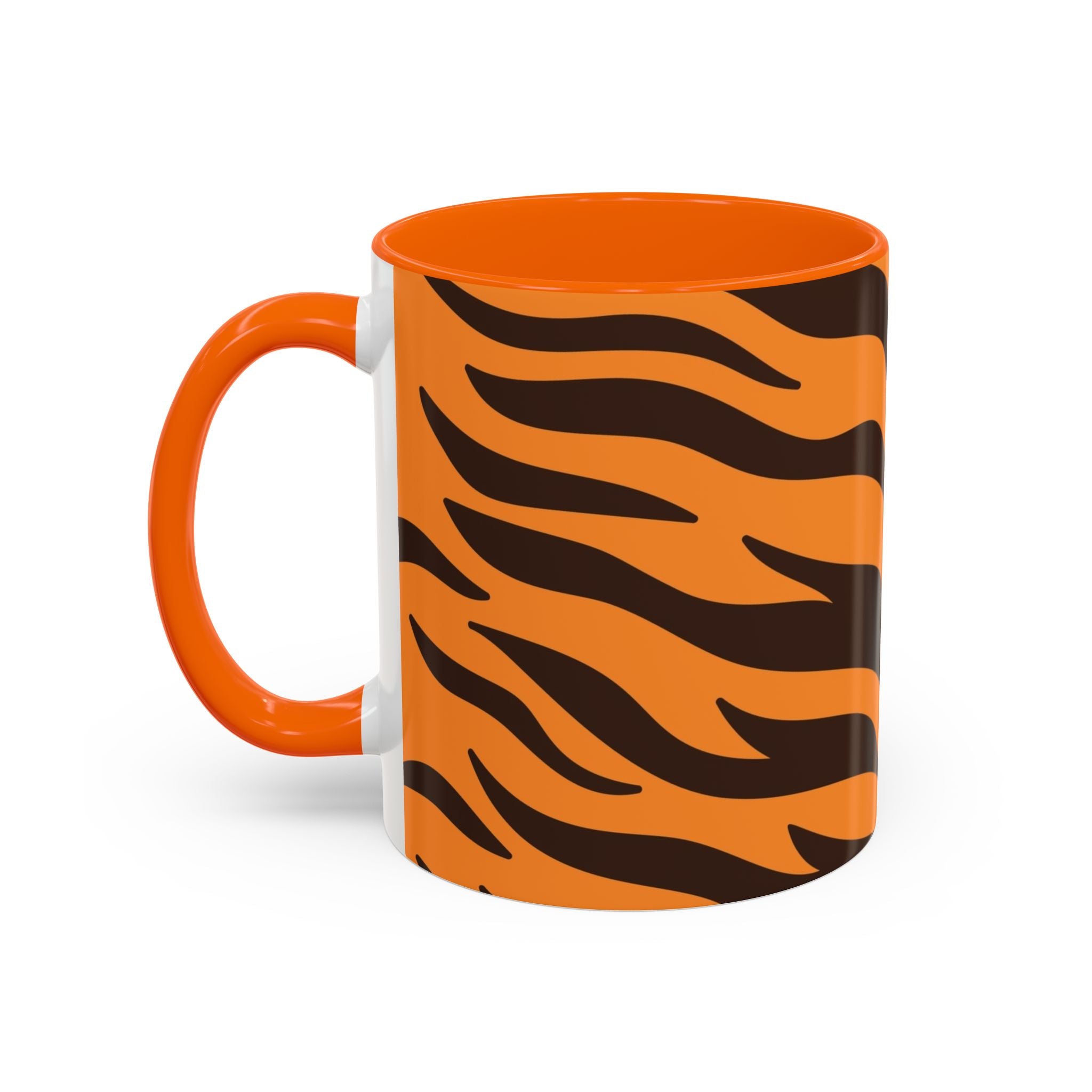 Tiger Stripe Accent Coffee Mug – Orange & Black Animal Print